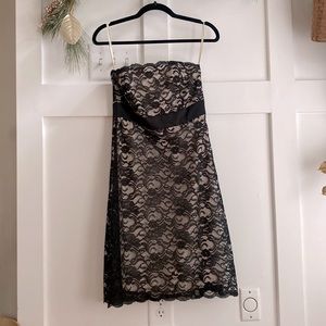 White House black market strapless lace dress